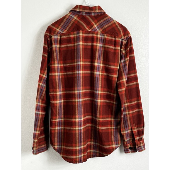 Burton Brighton Durable Goods Flannel Mens Size‎ Small Red Plaid Long Sleeve - Picture 2 of 7